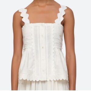 SEA NEW YORK Ryleigh RicRac Top in Cream Size Medium